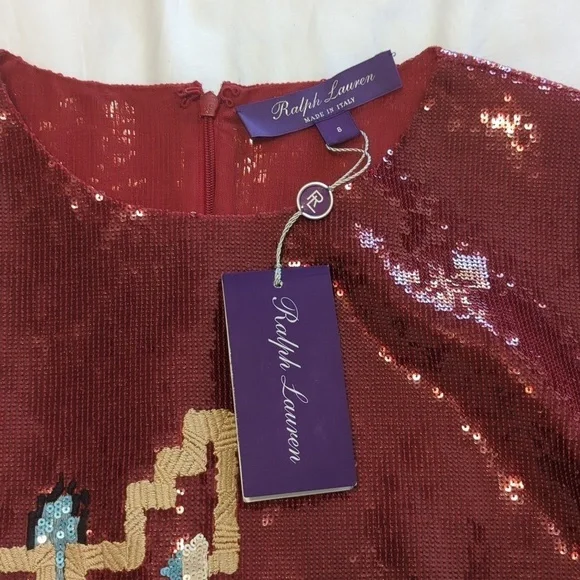 Embellished Cady women's dress size 8. Ralph Lauren Collection - Picture 12 of 14